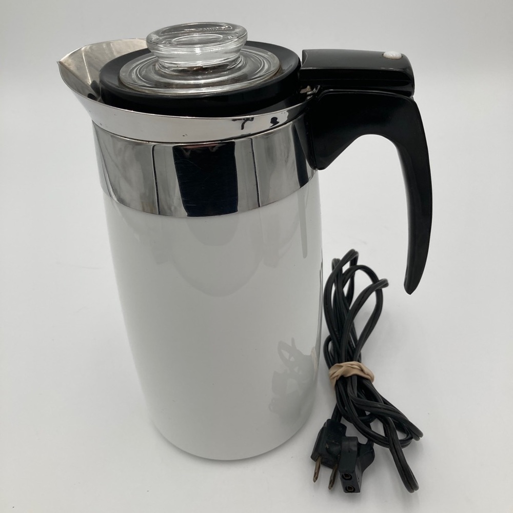 Vintage Corning Ware Coffee Maker Pot 10 Cups Made USA P-280-EP Tested Working